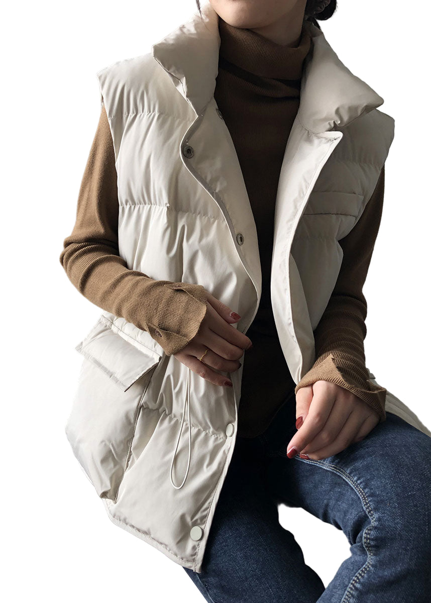 Dames Winter Vest Met Knopen En Trekkoord 1