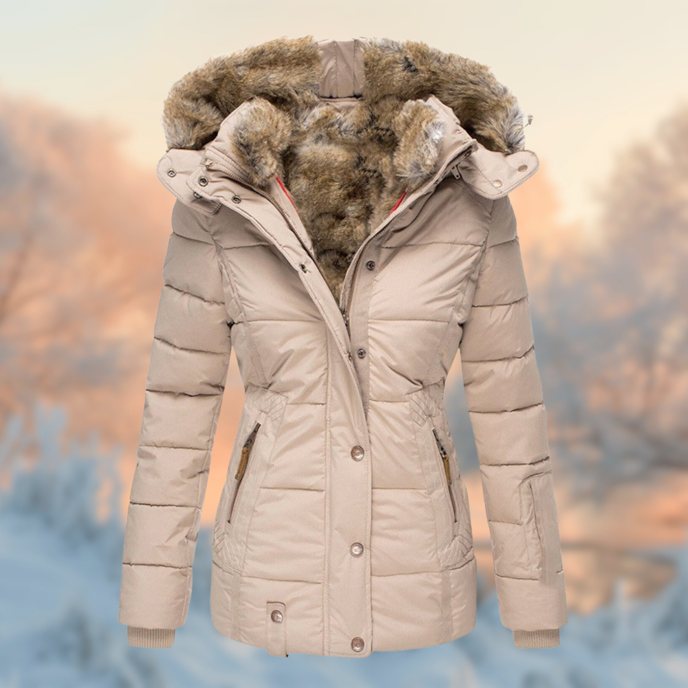 Dames Winterjacke Gevoerd met Pluche Voering 0