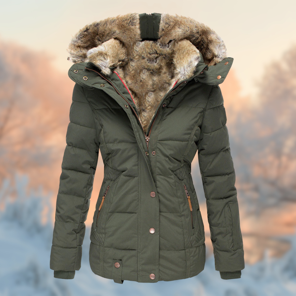 Dames Winterjacke Gevoerd met Pluche Voering 2