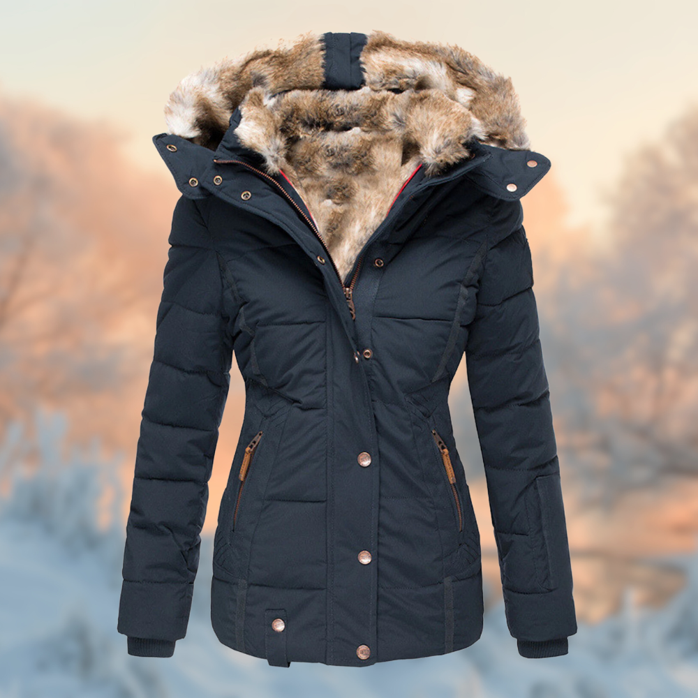Dames Winterjacke Gevoerd met Pluche Voering 3