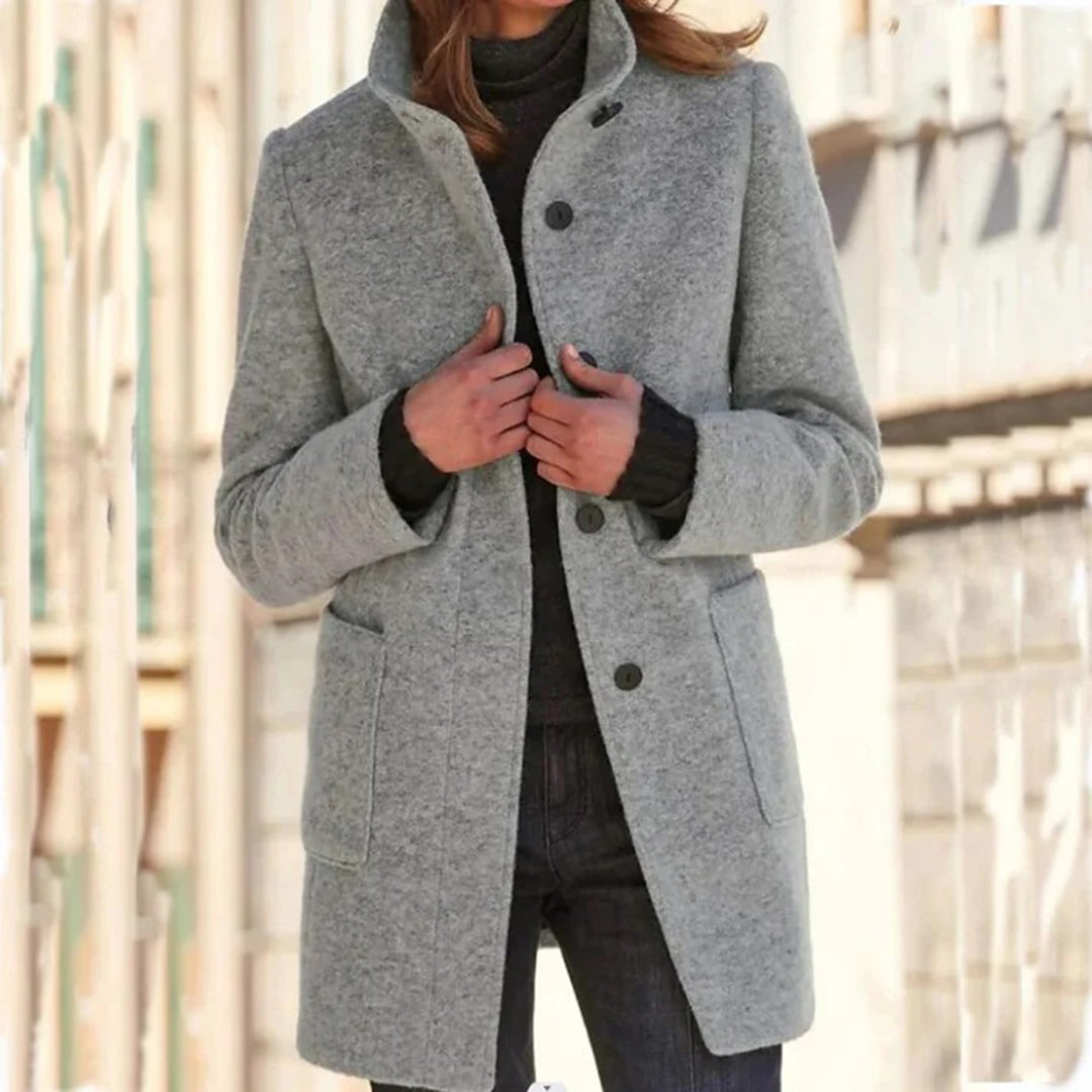 Dames Winterjas Casual met Opstaande Kraag 4