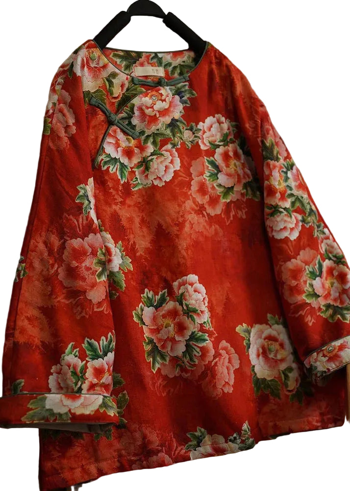 Dames Winterjas Chinese Stijl Met Oosterse Knopen 0