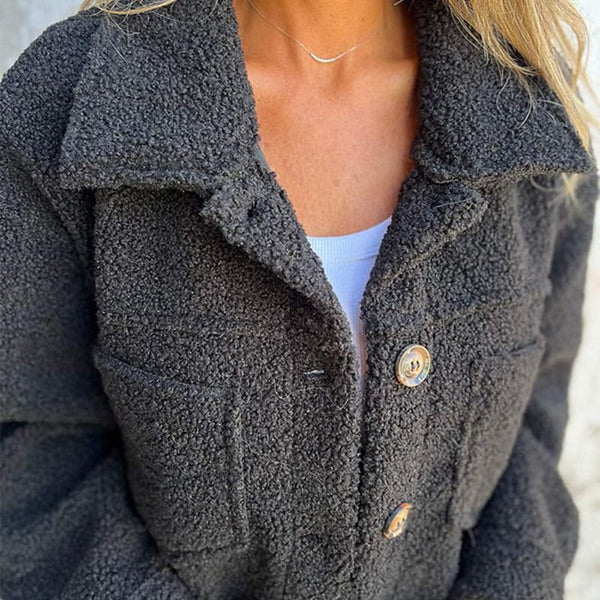 Dames Winterjas Met Knoopsluiting En Oversized Zakken 4