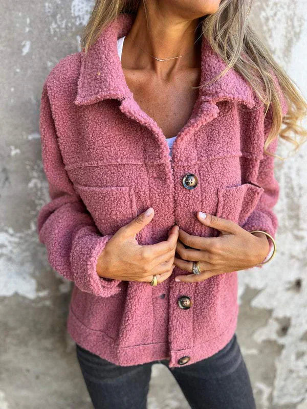 Dames Winterjas Met Knoopsluiting En Oversized Zakken 6
