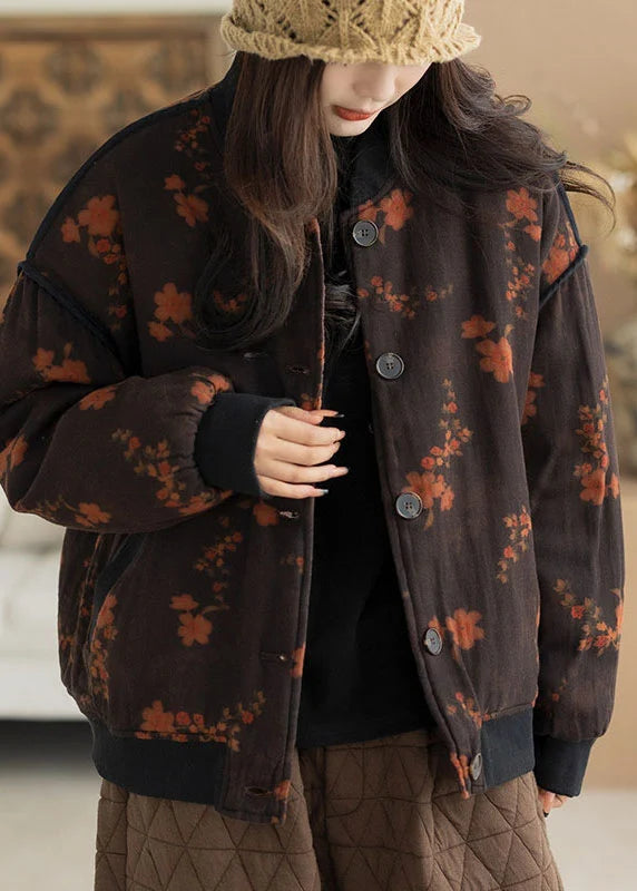 Dames Winterjas Oversized Bloemenprint 1