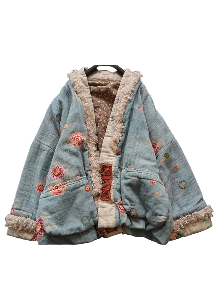 Dames Winterjas V-hals Patchwork Imitatiebont Lange Mouwen 4