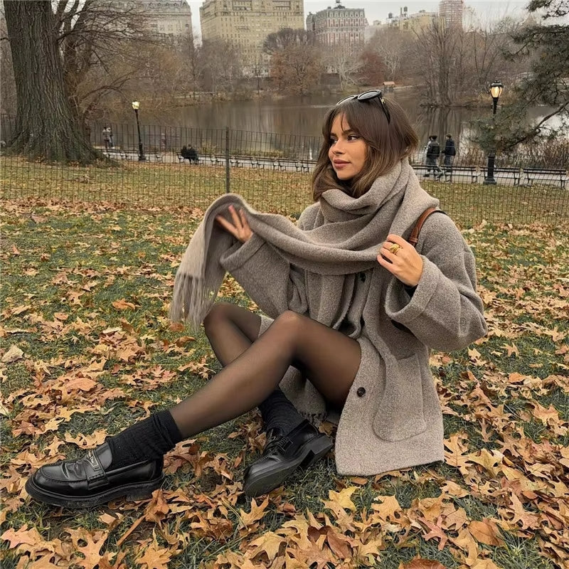 Dames Winterjas met Geïntegreerde Sjaal voor Koude Dagen 4