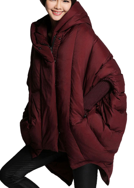 Dames Winterjas met Kap en Rits in Mulberry 0