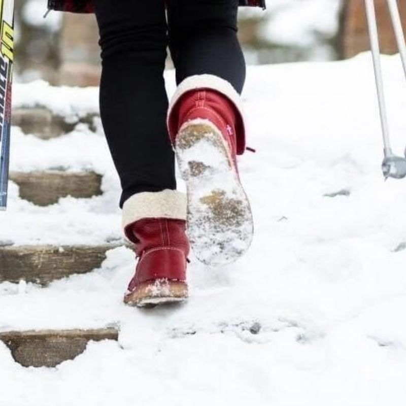 Dames Winterlaarzen Waterdicht Leer met Wolvoering en Stevige Zool 6