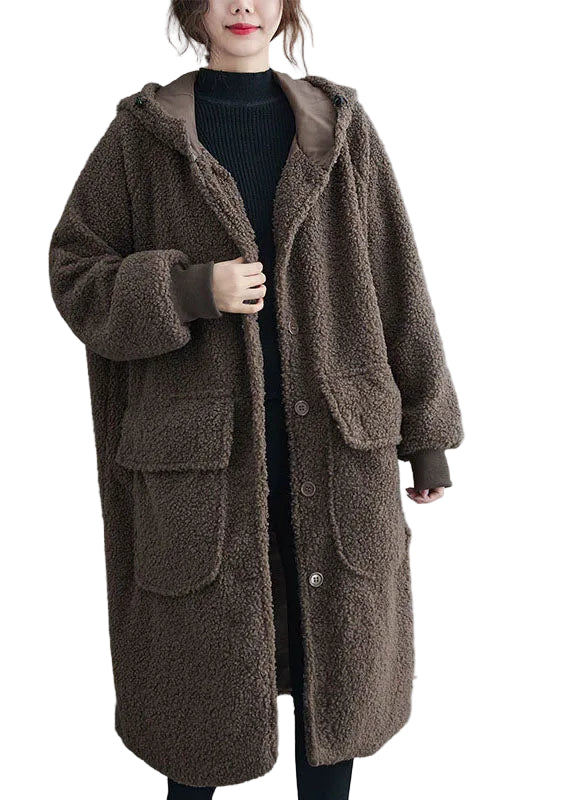Dames Winterparka met Capuchon en Knopen 0