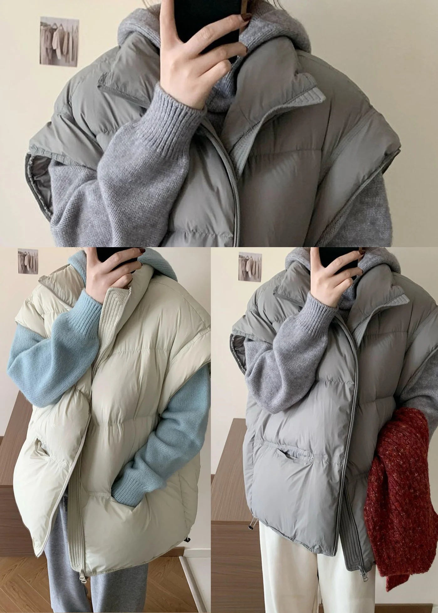 Dames Wintervest Oversized Zak Stijl 4