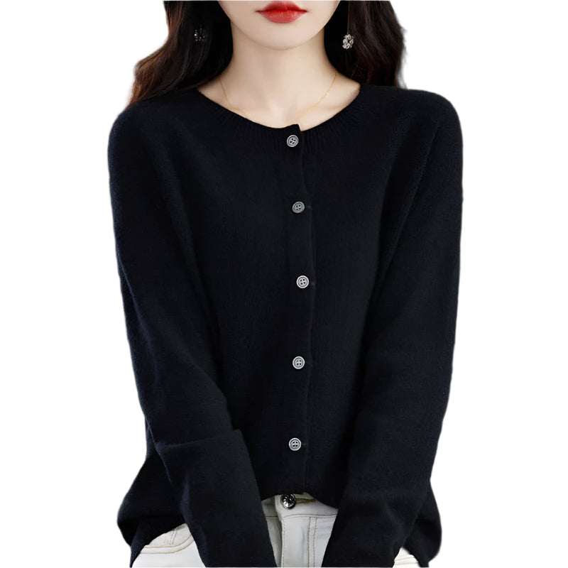 Dames Wol Vest Ronde Hals Comfortabel 0