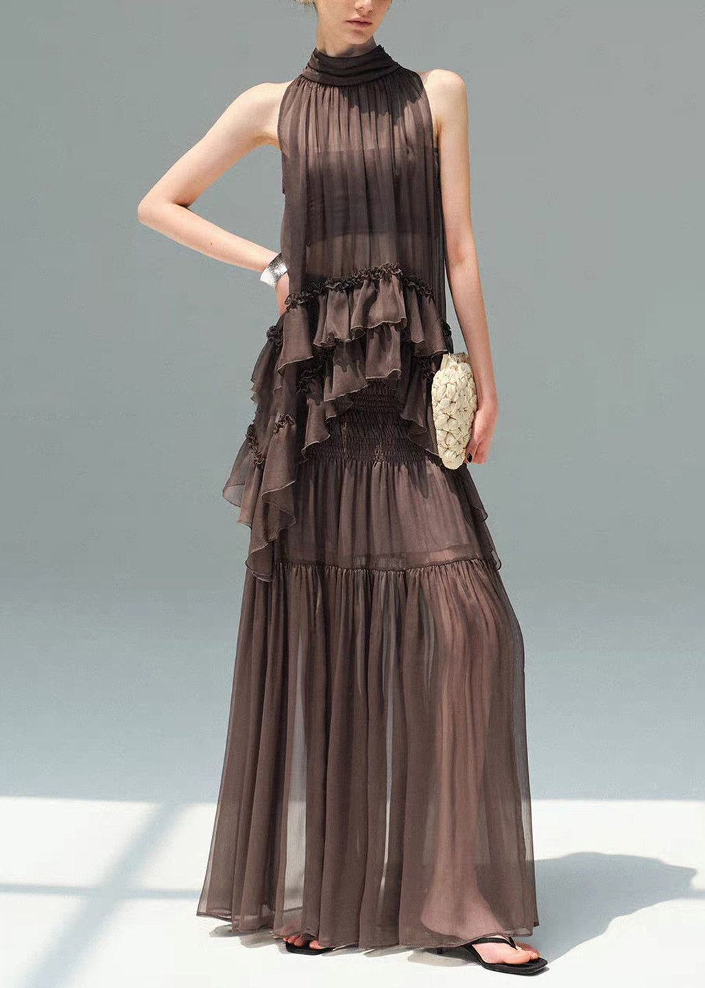 Dames Zomer Set Chiffon Ruches Gerimpeld 2-delig 1