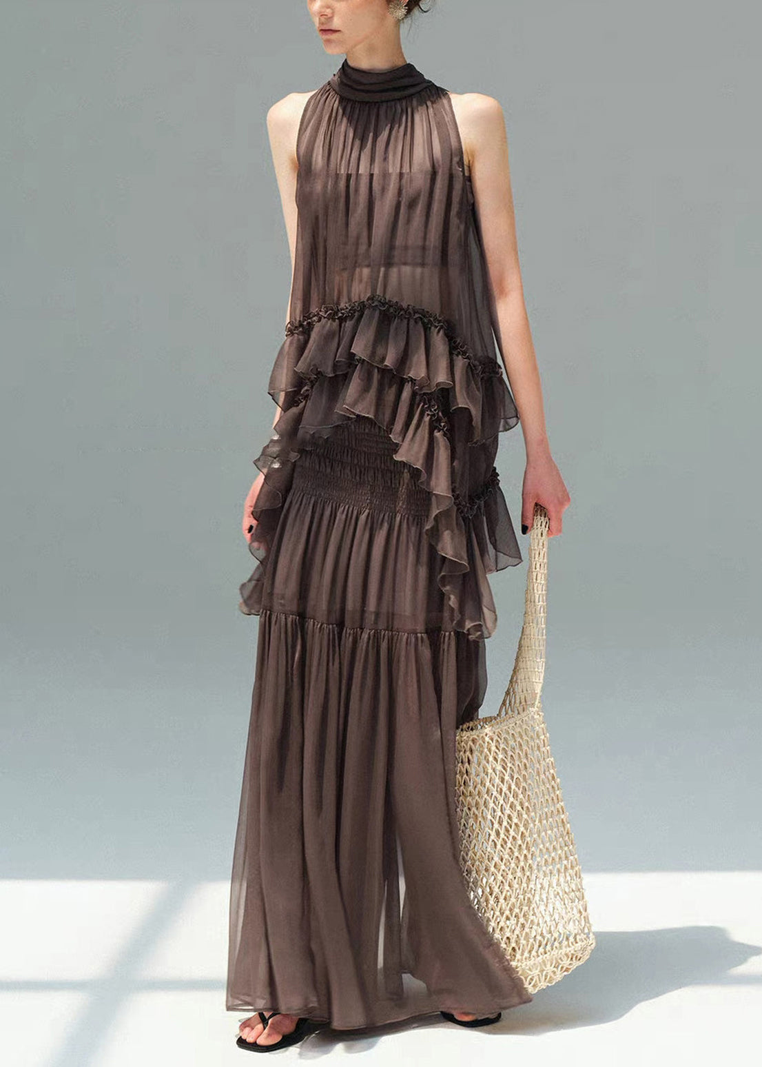Dames Zomer Set Chiffon Ruches Gerimpeld 2-delig 2