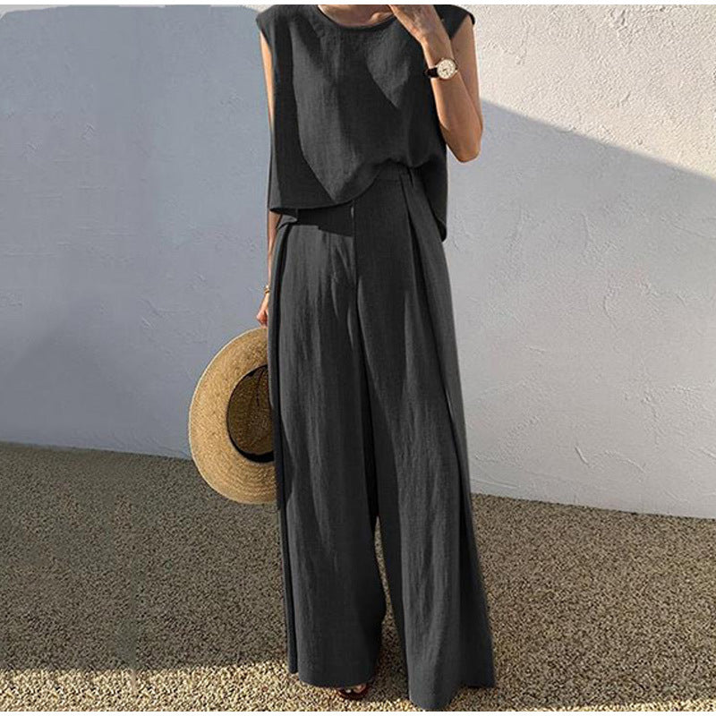 Dames Zomer Set Met Wijde Pijpen 3
