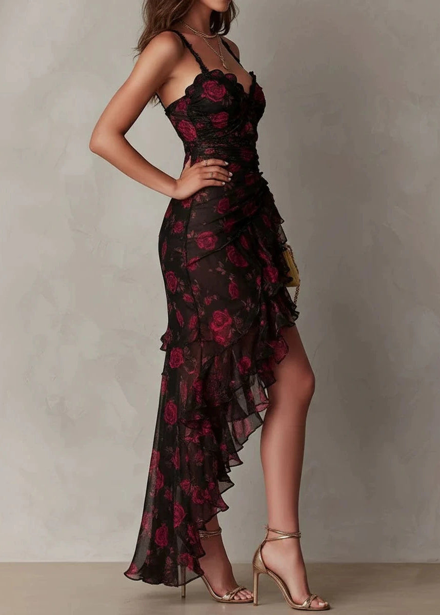 Dames Zomerjurk Asymmetrisch Met Ruches 3