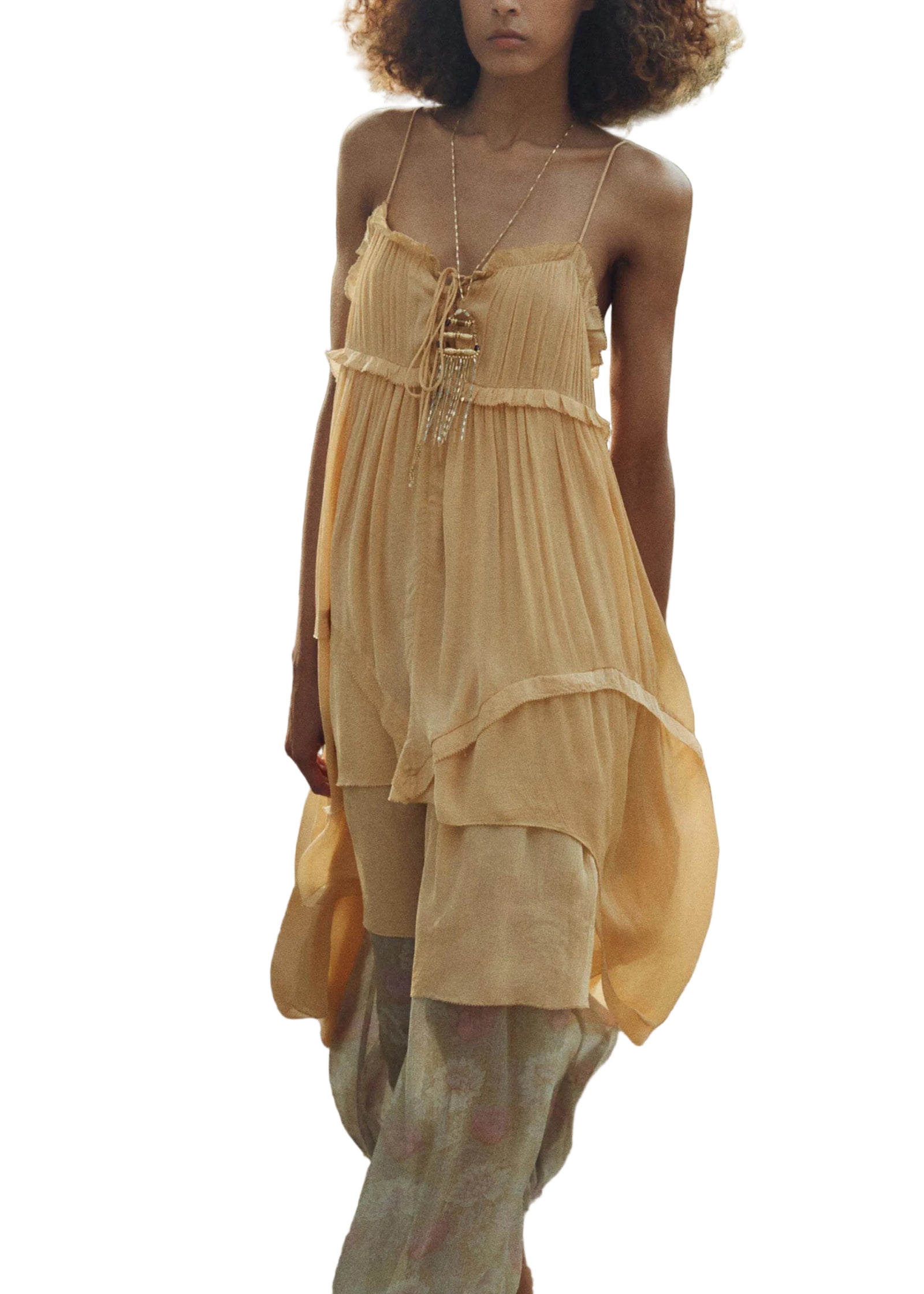 Dames Zomerjurk Asymmetrisch Patchwork Met Spaghettibandjes 1