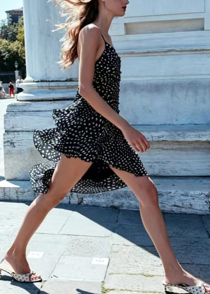 Dames Zomerjurk Asymmetrisch Zwart 0