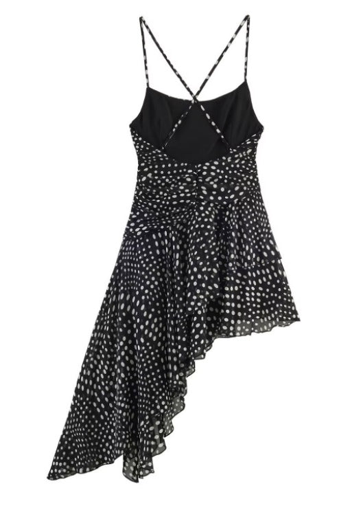 Dames Zomerjurk Asymmetrisch Zwart 3