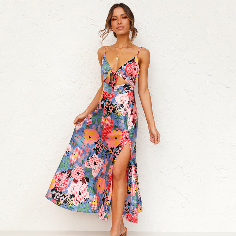 Dames Zomerjurk Bloemenprint Met Verstelbare Schouderbandjes 3