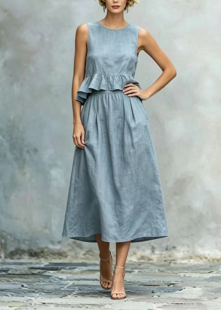 Dames Zomerjurk Mouwloos Met Ruches 1