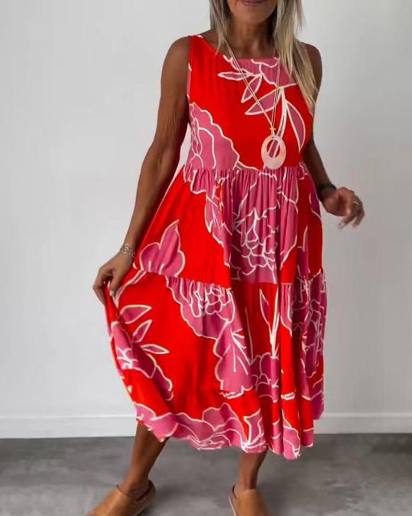 Dames Zomerjurk Mouwloos Wikkelstijl Met Tailleriem 6