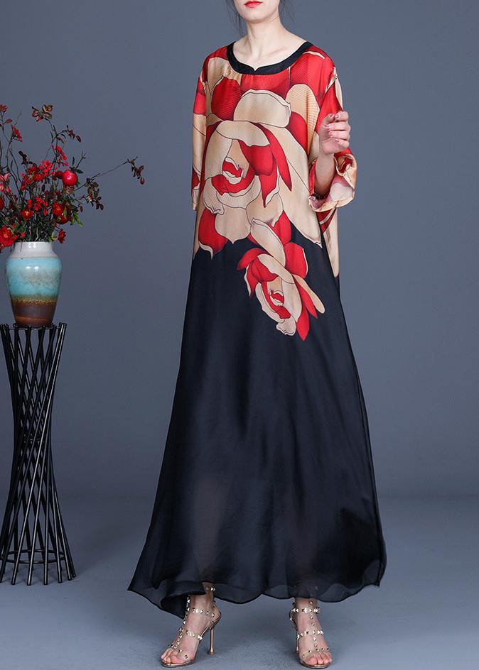 Dames Zomerjurk Plus Size met O-Hals en Print in Chiffon 2