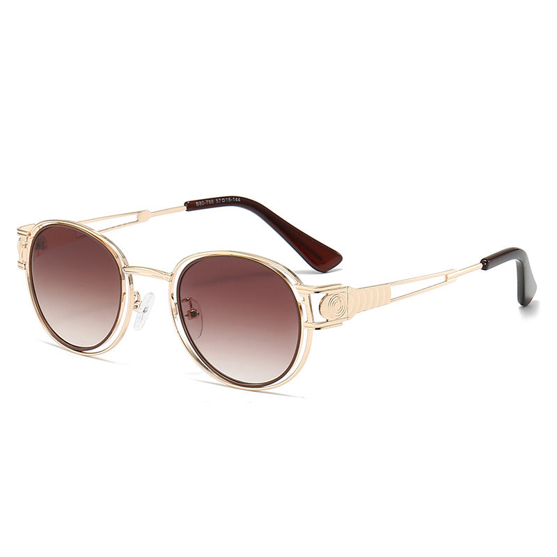 Dames Zonnebril Modern Design Met Ronde Lenzen 8