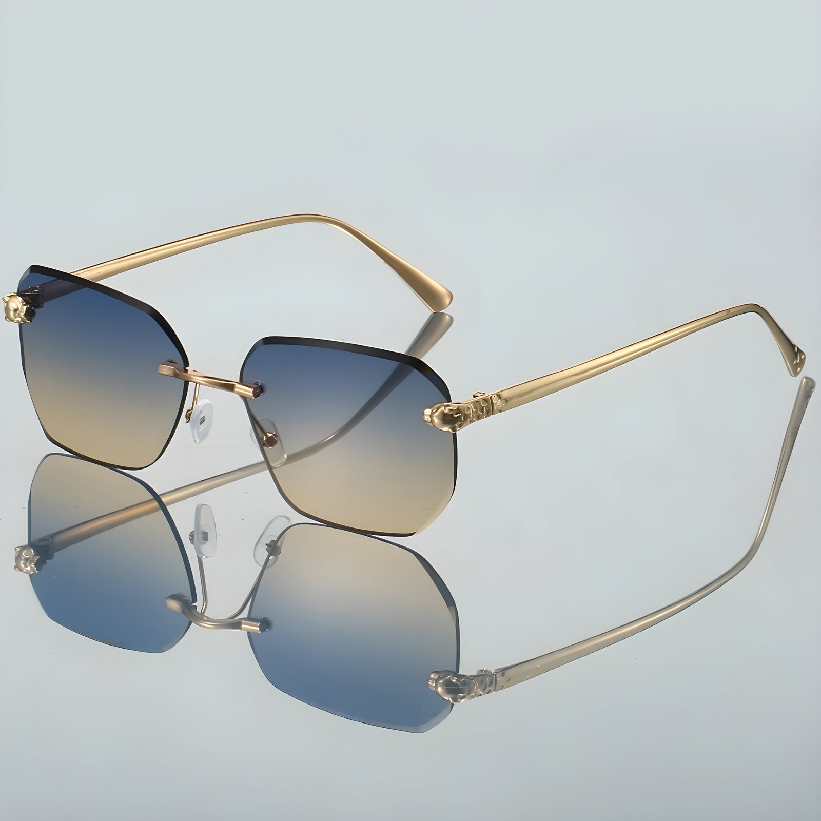 Dames Zonnebril Randloos met Gradiënt Lenses 0