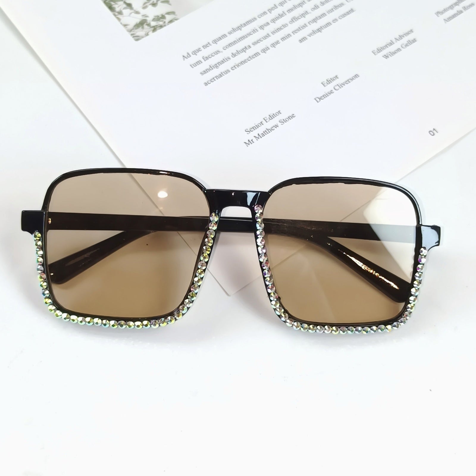 Dames Zonnebril met Strass Versiering 0