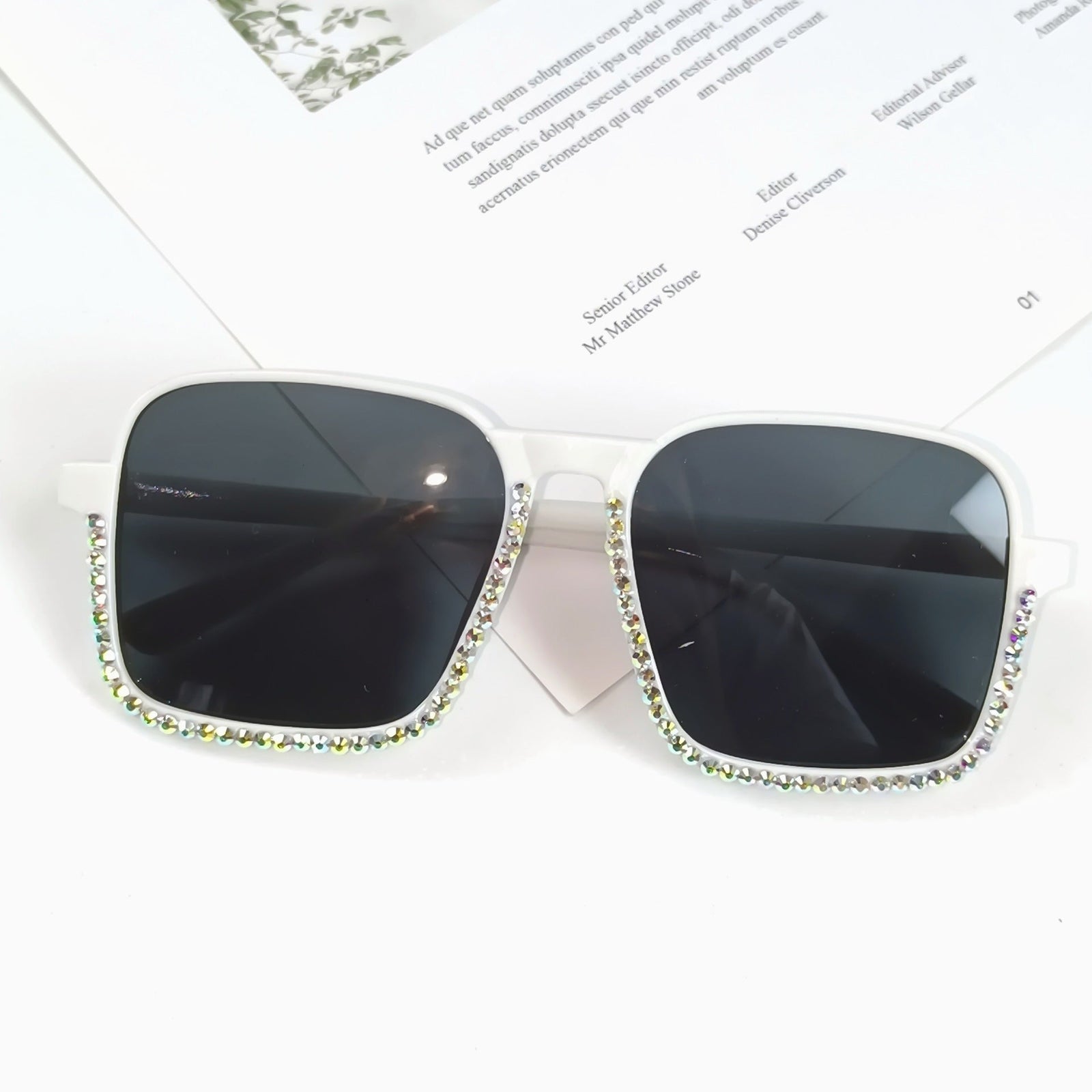 Dames Zonnebril met Strass Versiering 10
