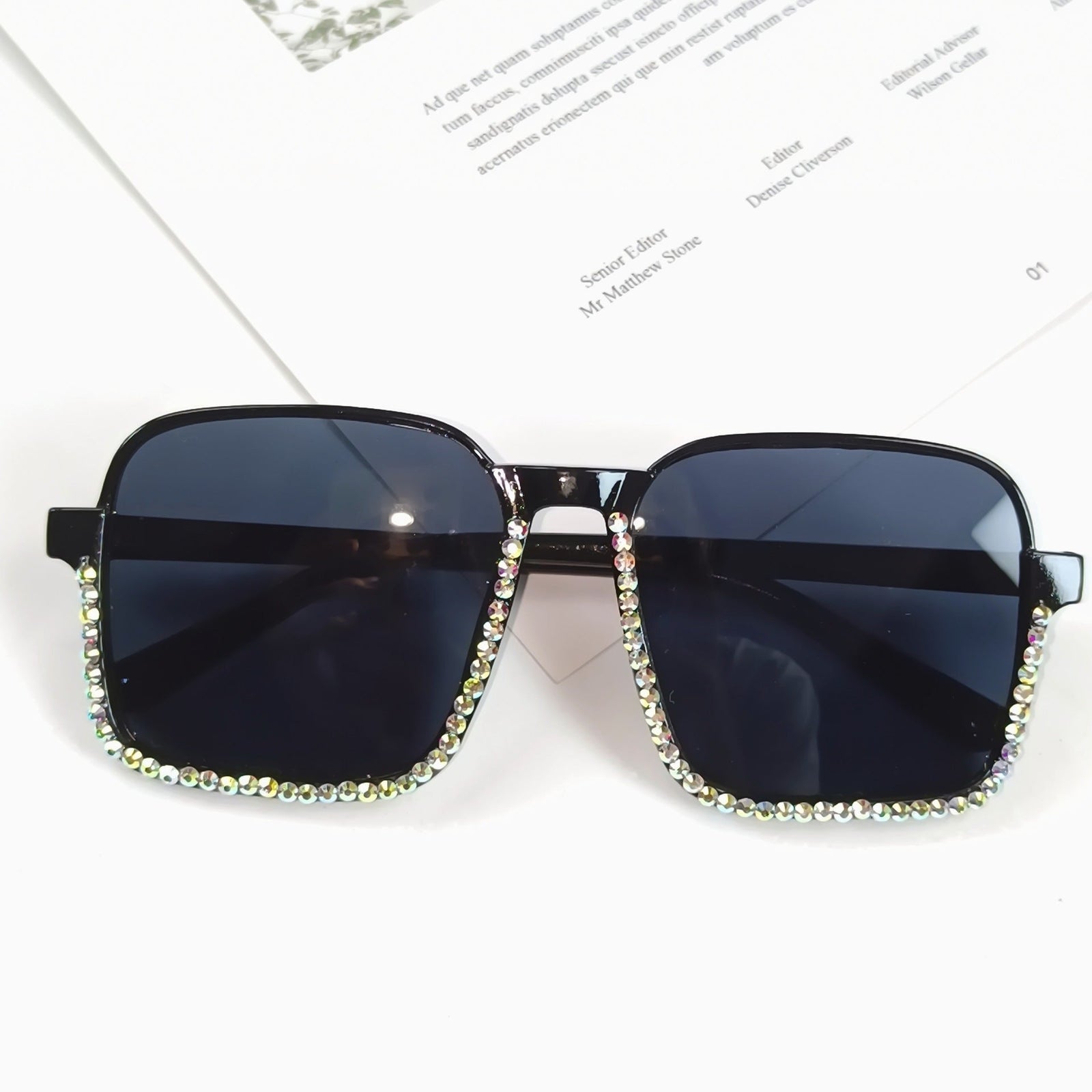 Dames Zonnebril met Strass Versiering 3
