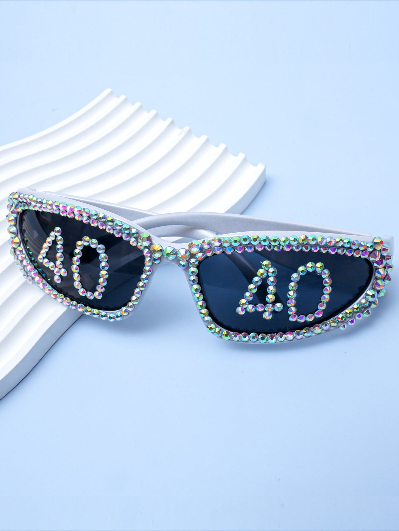 Dames Zonnebril met Strass en Unieke Inscriptie 0