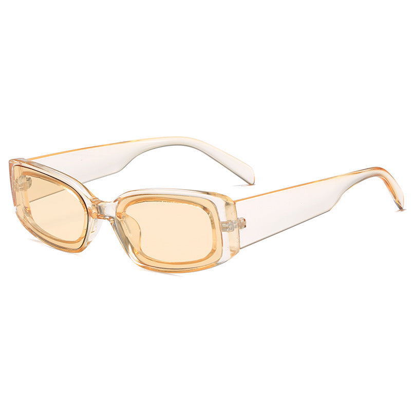 Dames Zonnebril met Vierkante Glazen en Transparant Frame 0