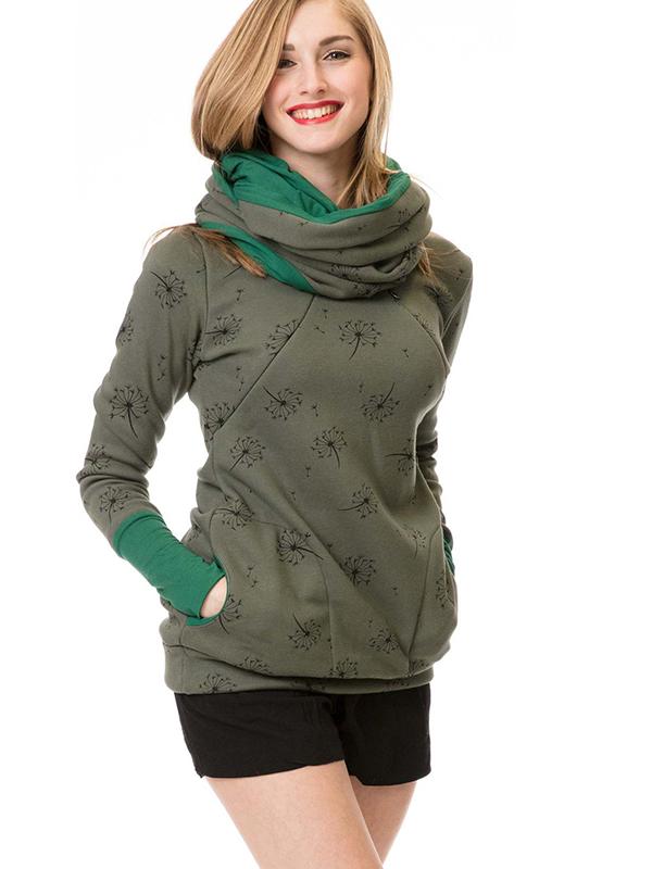 Dames Zwangerschaps Sweatshirt Bloemendruk Casual met Lange Mouwen 4