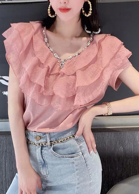 Dames Zwart Katoenen Shirt met Ruches 2