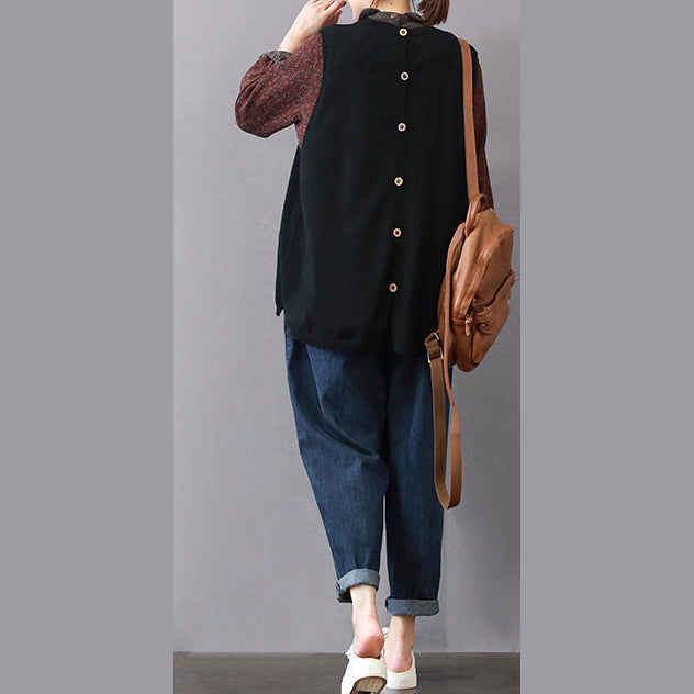 Dames Zwarte Sweater Met Grote Zakken 2