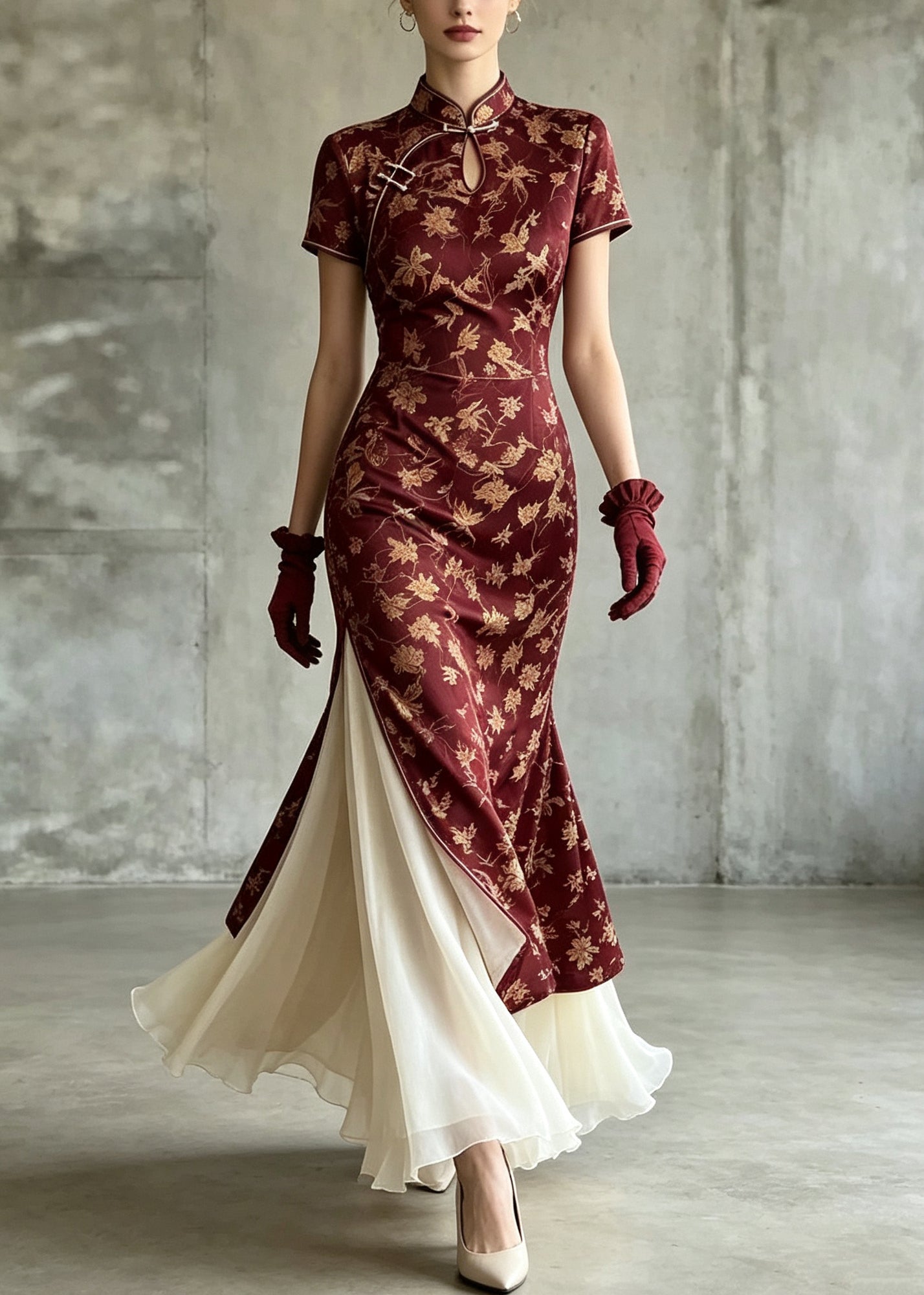 Dames rok met grote zoom en chiffon stijl 4