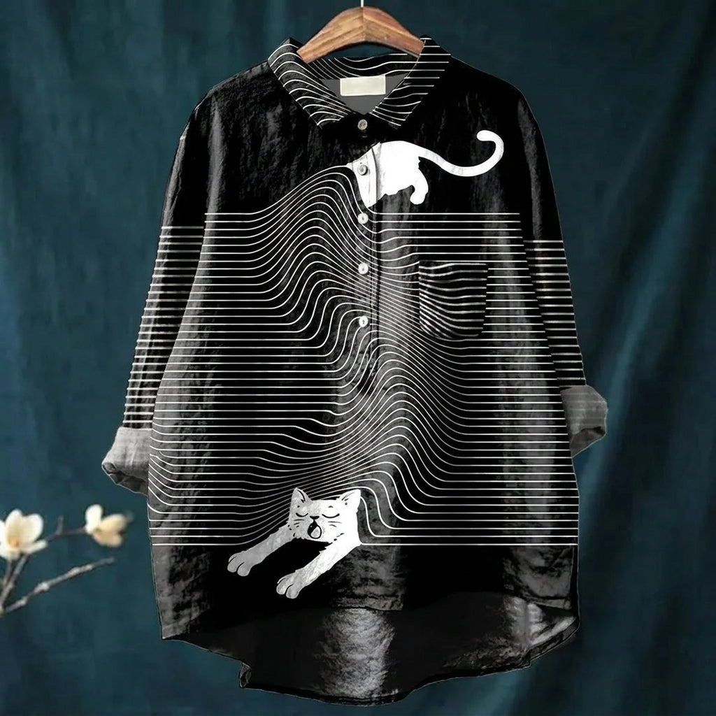 Damesblouse met speelse print, zacht en lichtgewicht. 5