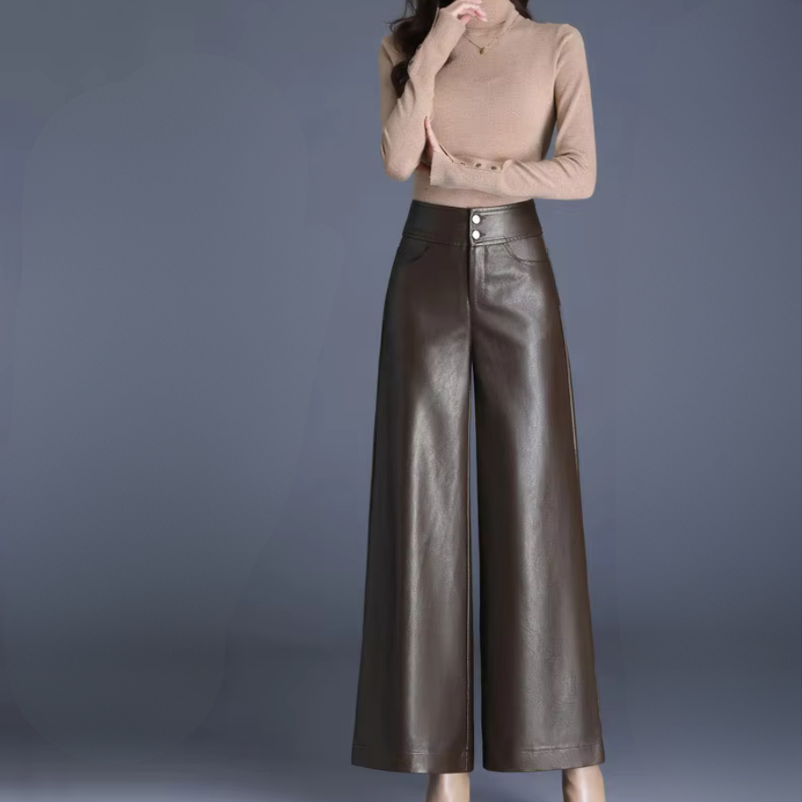 Damesbroek van Leer met Brede Snit 3