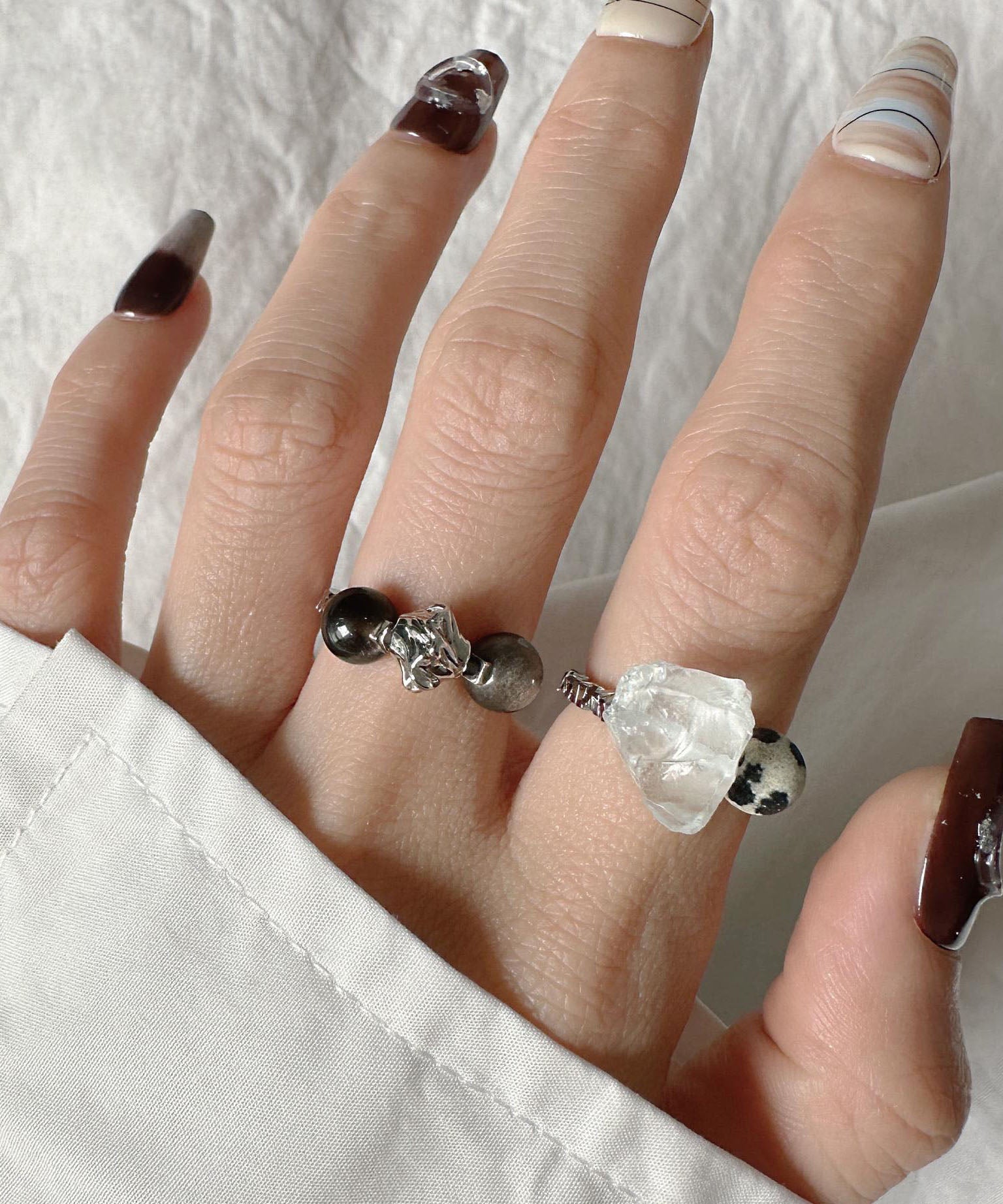Damesring met Kristal en Steen Design 1