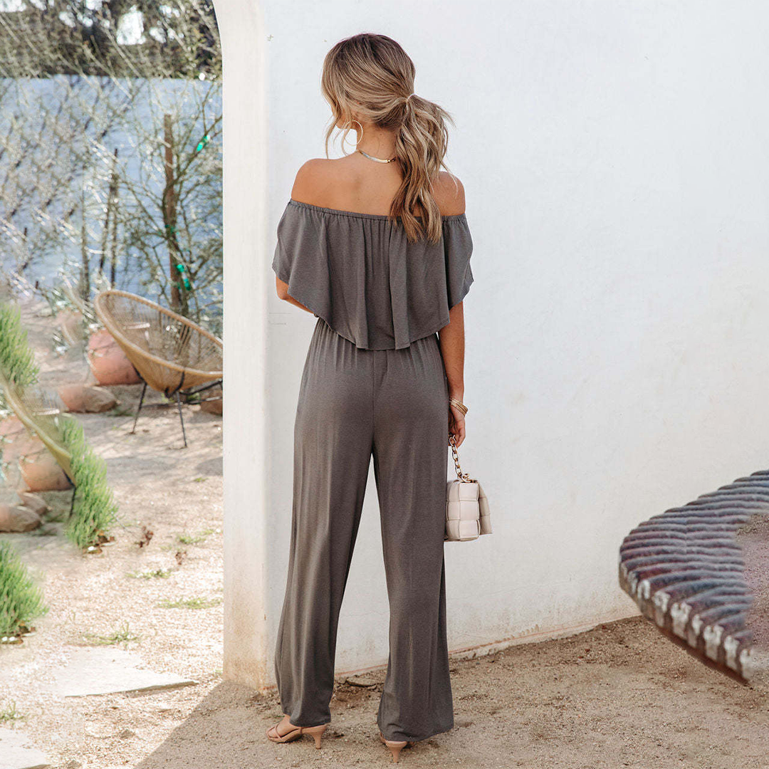 Dames Jumpsuit Feestelijk Off-Shoulder Luchtig Polyester-2