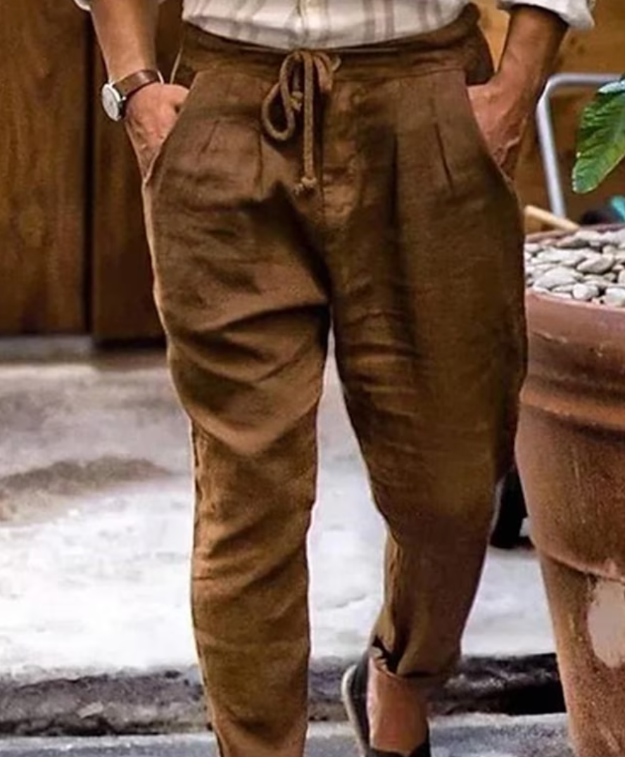 Heren Linnen Broek Ademend Comfortabele Pantalon voor Zomerstijl-1