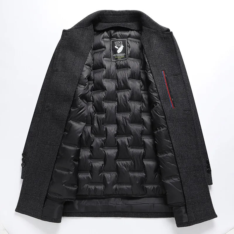 Heren 3/4 Overjas Met Gestructureerde Schouders 4