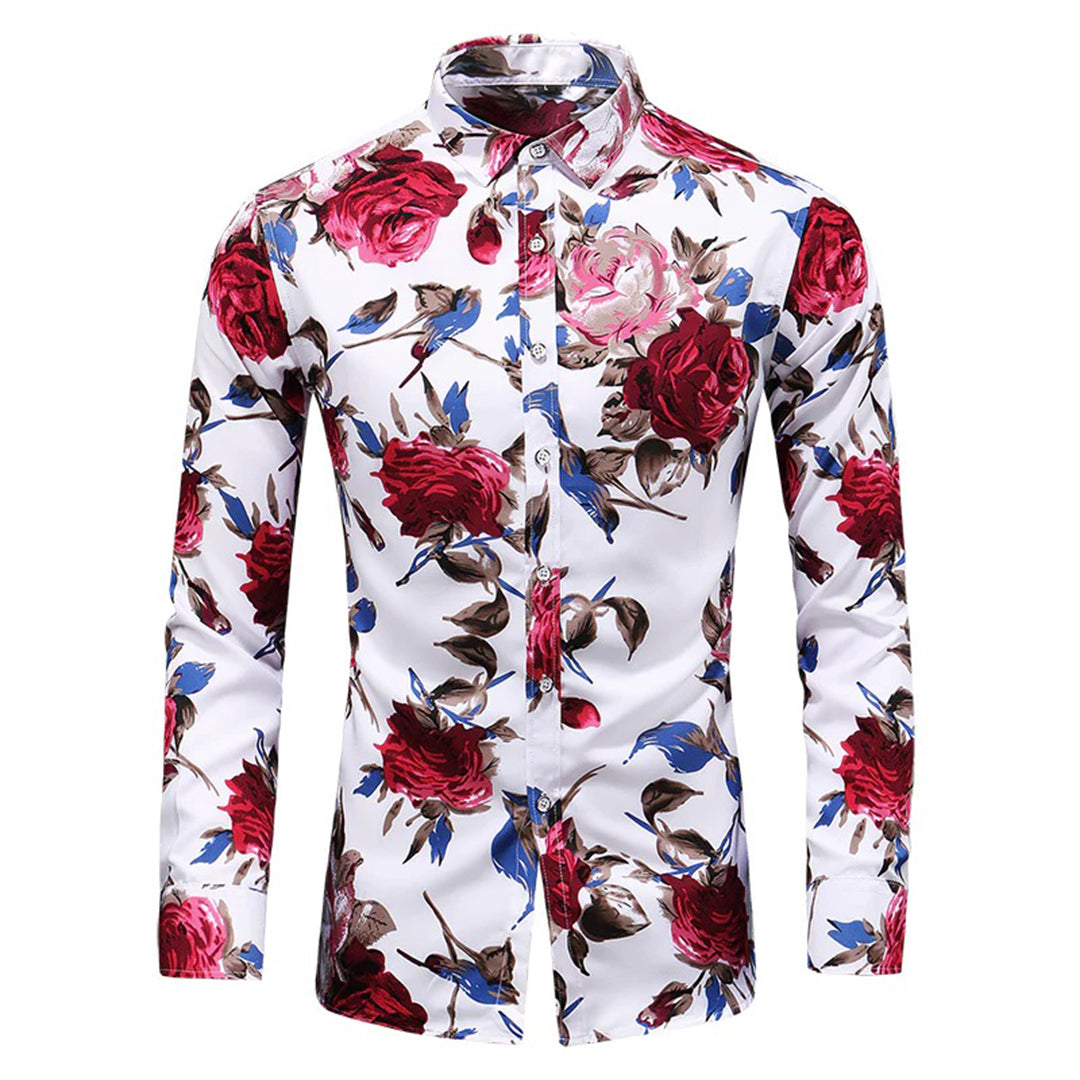 Heren Bloemenoverhemd Romantisch Ontwerp 0