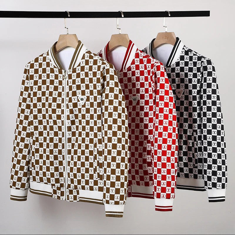 Heren Bomberjack Retro Checkerboard Stijl 0
