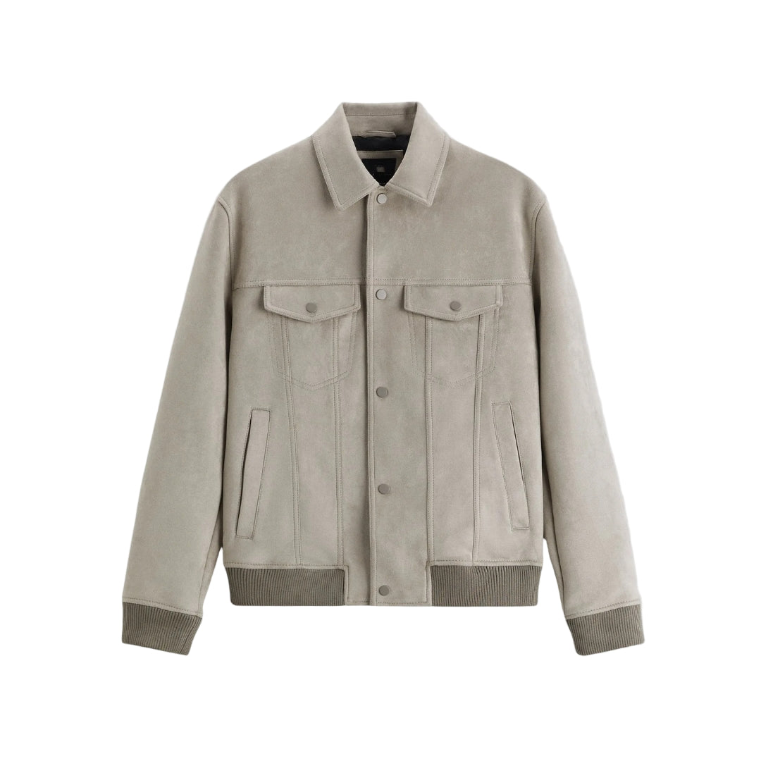 Heren Bomberjack Stijlvol Ontwerp Met Geribbelde Details 0