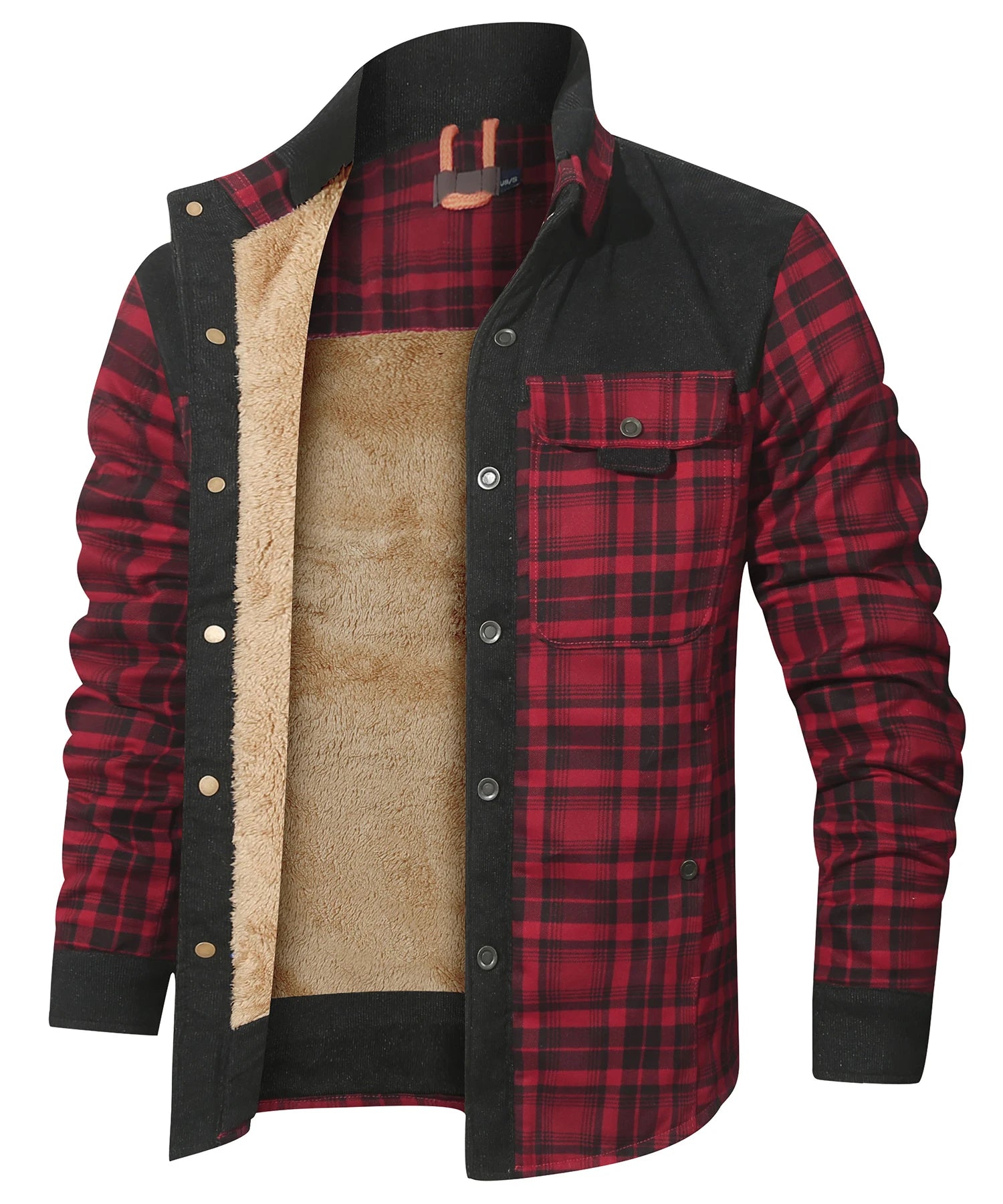 Heren Bomberjack Winter Winddicht Casual Geruit Sherpa Gevoerd Flanel 13
