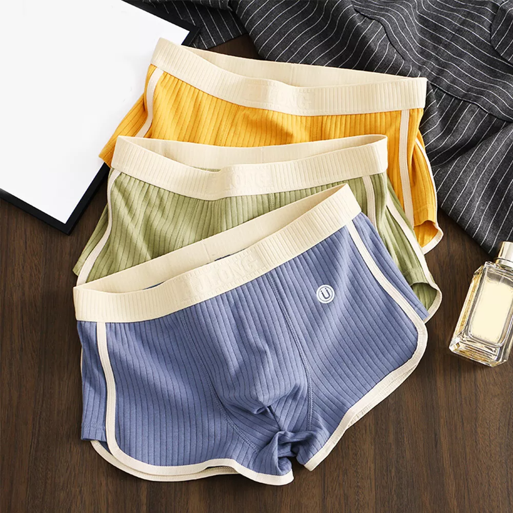 Heren Boxershorts Set Met Geribbelde Textuur - Drie Stuks Ondergoed 1