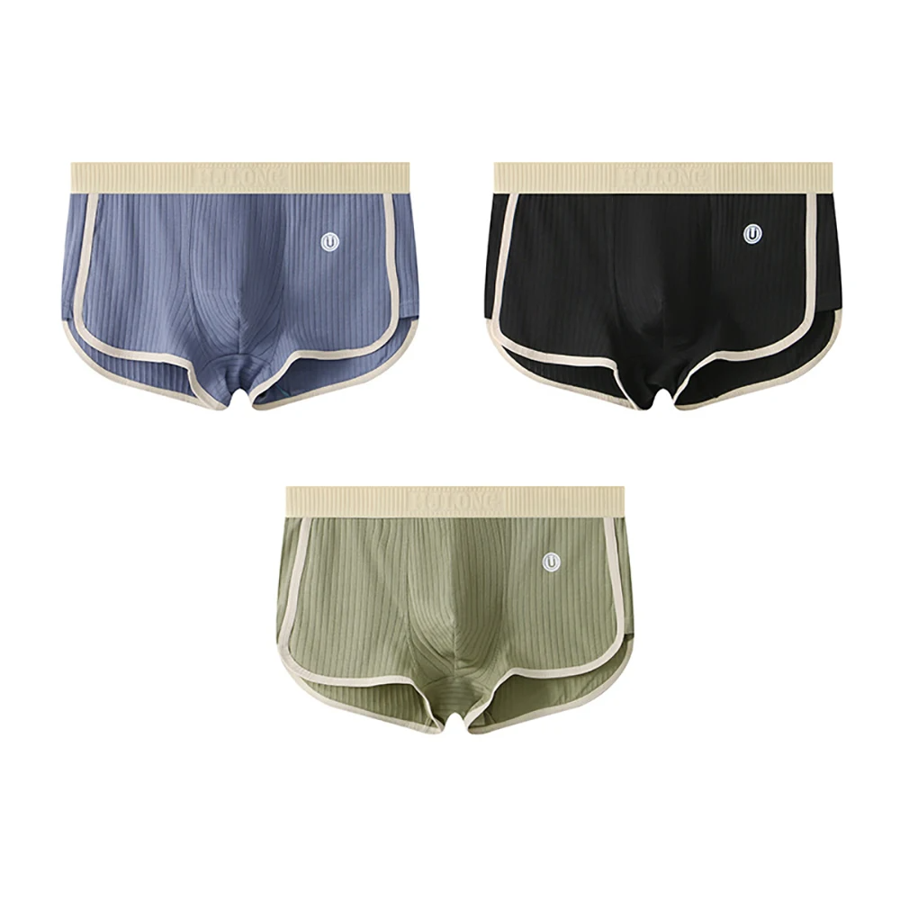 Heren Boxershorts Set Met Geribbelde Textuur - Drie Stuks Ondergoed 4